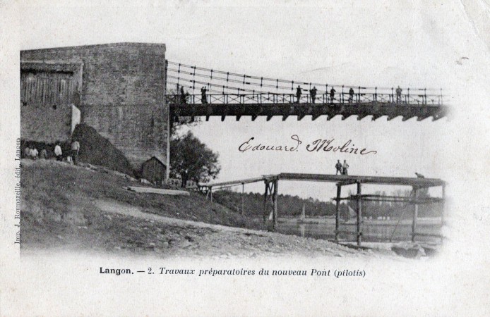 langon travaux preparatoires du nouveau pont