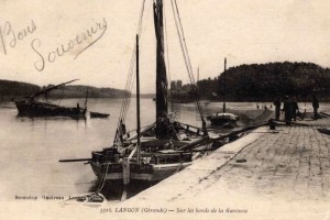 13 CPA Langon Sur les bords de la Garonne