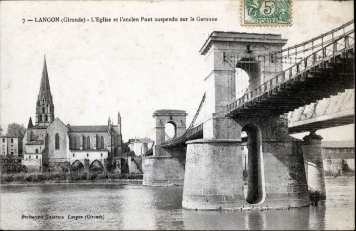 144 langon eglise et ancien pont suspendu
