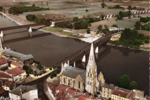 14 Langon L   glise et les deux ponts