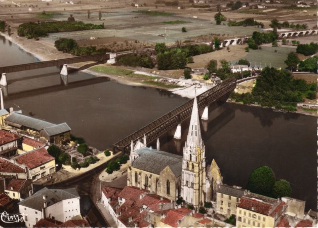 14 Langon L   glise et les deux ponts