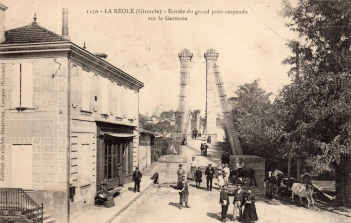 la reole entree du grand pont suspendu