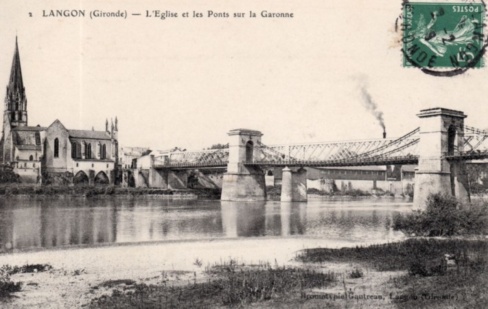 langon l eglise et les ponts sur la garonne