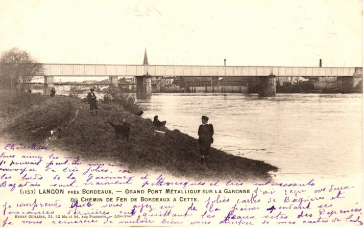 langon pr  s bordeaux grand pont m  tallique de la garonne ou chemin de fer de Bordeaux    cette  1157 