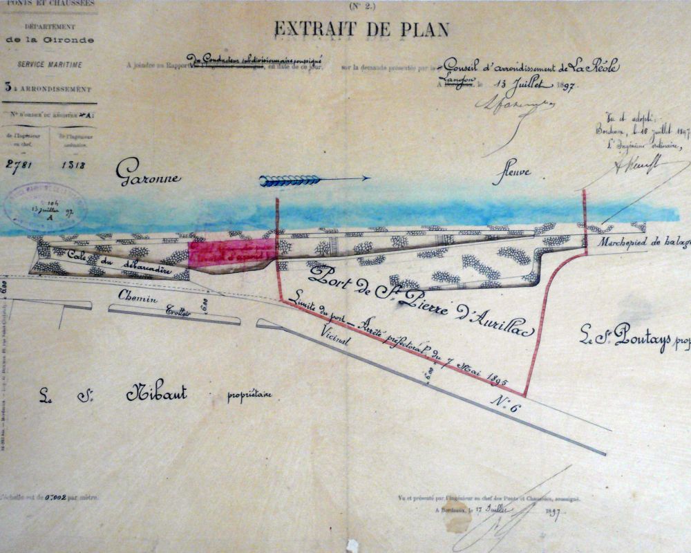 Plan de la construction de la cale 1897