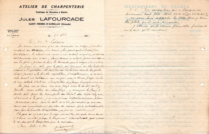 lettre jules lafourcade 28 10